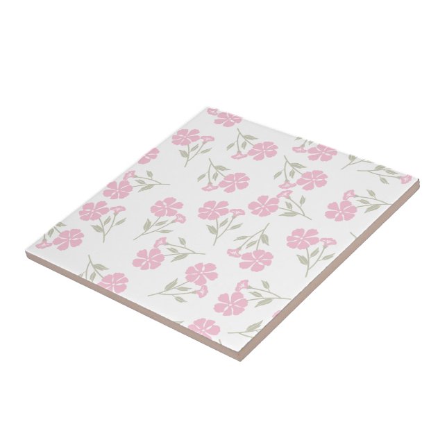 Elegant Pink Floral Pattern Ceramic Tile for Home  Kakelplatta (Sidan)