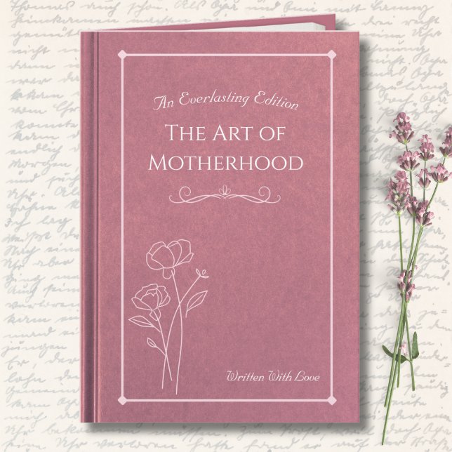 Elegant Pink Floral Storybook Mother’s Day Photo Kort (Stylish dusty rose floral Mother’s Day card with elegant typography. Simple & chic.)