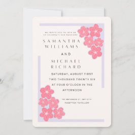 Elegant Pink Floral Wedding Invitation - Customiza Inbjudningar