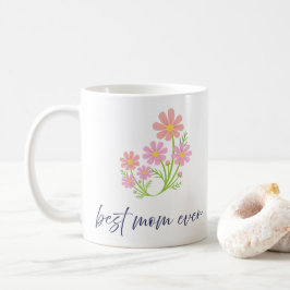 Elegant Pink Flower Bouquet Best Mom Design Kaffemugg