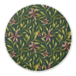 Elegant Pink Flower Pattern on Dark Background Knopp