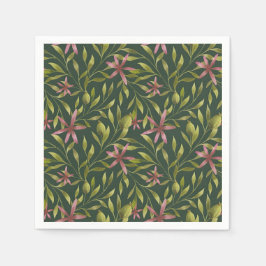 Elegant Pink Flower Pattern on Dark Background Pappersservett