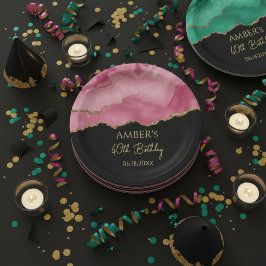 Elegant Pink Gold Abstract Marble Design