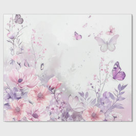 Elegant Pink Lilac Watercolor Butterfly Whimsical Presentpapper