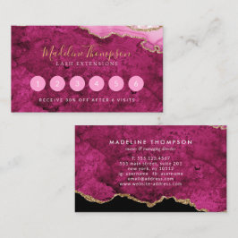 Elegant Pink Magenta Marble Agate Geode Lojalitetskort