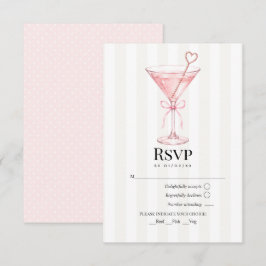 Elegant Pink Martini Cocktail Bröllop OSA Kort