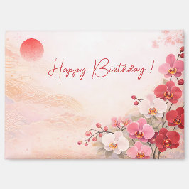 Elegant Pink Orchid Birthday Magnet