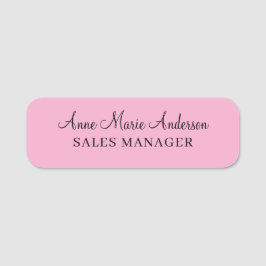 Elegant Pink Professional Name  Namnbricka