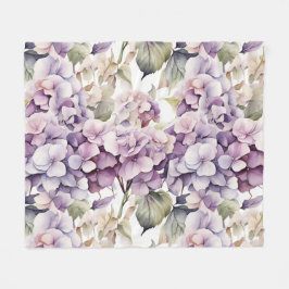 Elegant pink purple watercolor hydrangeas  fleecefilt