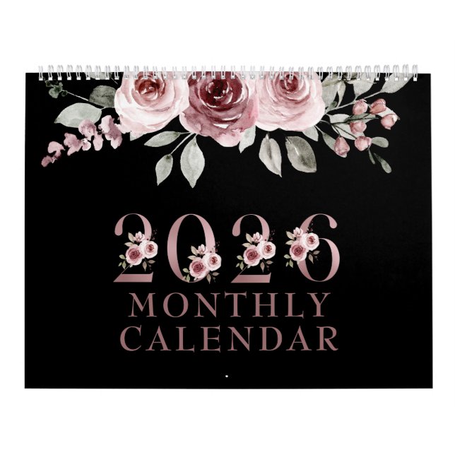 Elegant Pink Rose 2026 Kalender (Omslag)