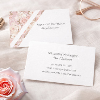 Elegant Pink Roses Business Card Visitkort