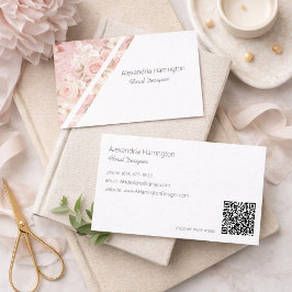 Elegant Pink Roses Business Card Visitkort