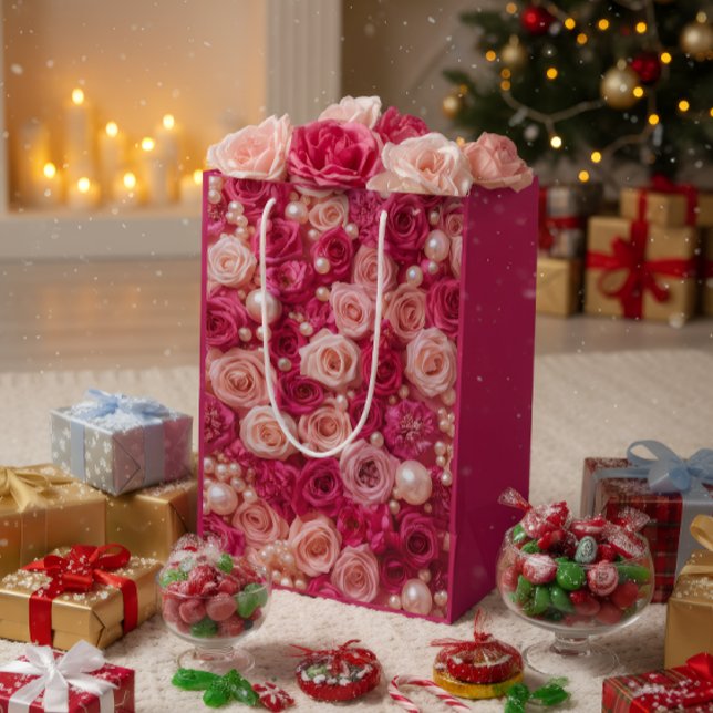 Elegant Pink Roses Gift Bag (Skapare uppladdad)
