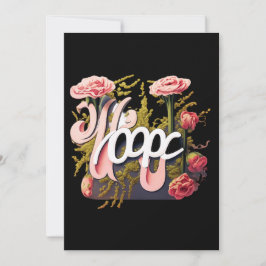Elegant Pink Roses Hope Typography Inbjudningar