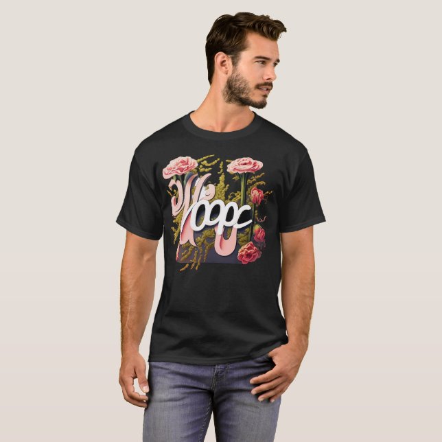Elegant Pink Roses Hope Typography T Shirt (Hel framsida)