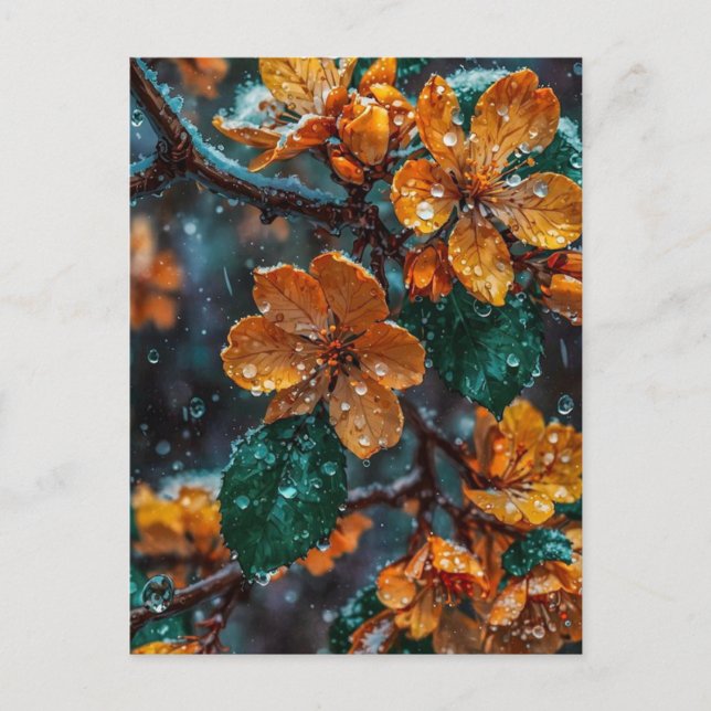 Elegant Pink Sakura Blossom Postcard - Japanese Ch Vykort (Framsida)