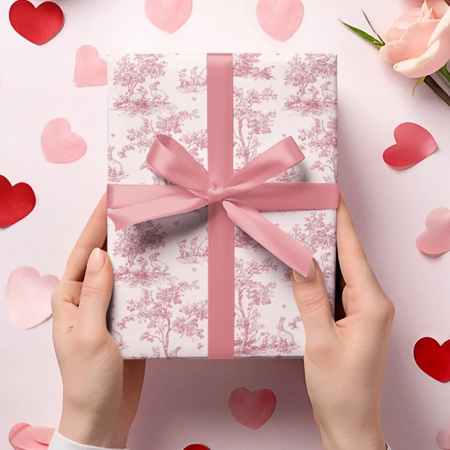 Elegant Pink Toile Pattern | Easter Wrapping Paper Presentpapper (Skapare uppladdad)