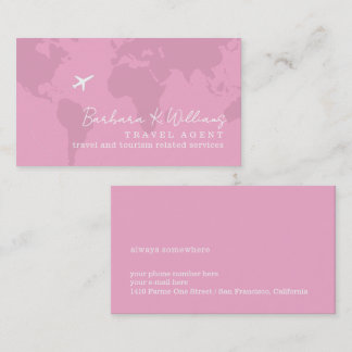 Elegant Pink Travel Agent Visitkort