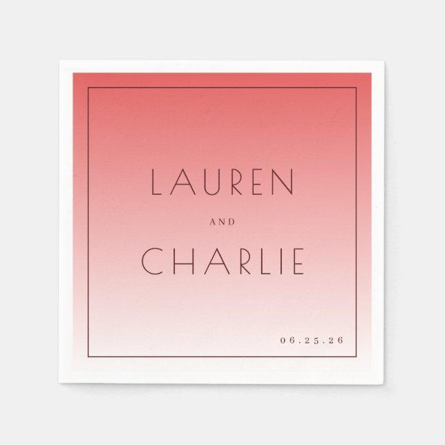 Elegant Pink Typographic Gradient Pappersservett (Framsidan)