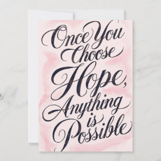 Elegant Pink Watercolor Hope & Possibility Inspira Inbjudningar