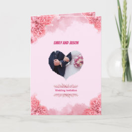 Elegant Pink Wedding invitation Inbjudan