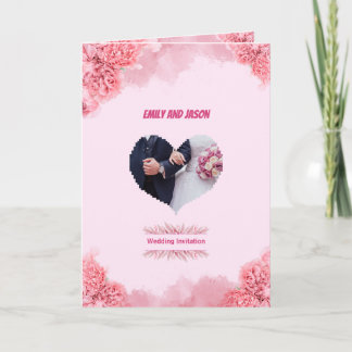 Elegant Pink Wedding invitation Inbjudan