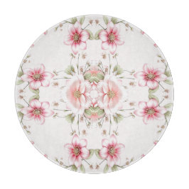 Elegant Pink White Floral Cutting Board