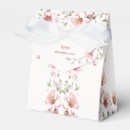 Elegant Pink White Floral Favor Box Presentaskar