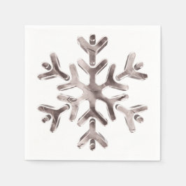Elegant Pinkish Grått Snowflake Winter Party Pappersservett