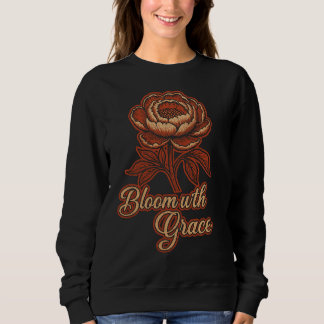 Elegant Pion "Blomma med grace" Blommig Dam T Shirt