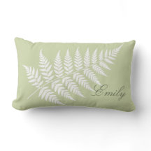 Elegant Pistachio Grön Vit Fern Script Namn