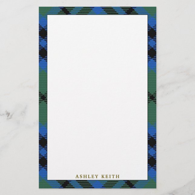 Elegant pläd för klanKeith Tartan Brevpapper (Framsida)