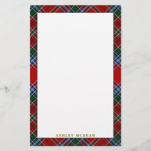 Elegant pläd för klanMacBean MacBain Tartan Brevpapper