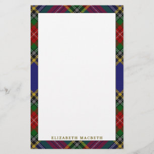 Elegant pläd för klanMacBeth Tartan Brevpapper
