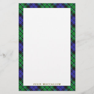 Elegant pläd för klanMacCallum Tartan Brevpapper