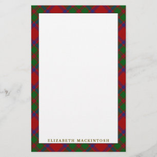 Elegant pläd för klanMacKintosh Tartan Brevpapper