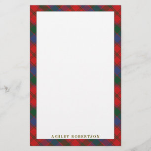 Elegant pläd för klanRobertson Tartan Brevpapper