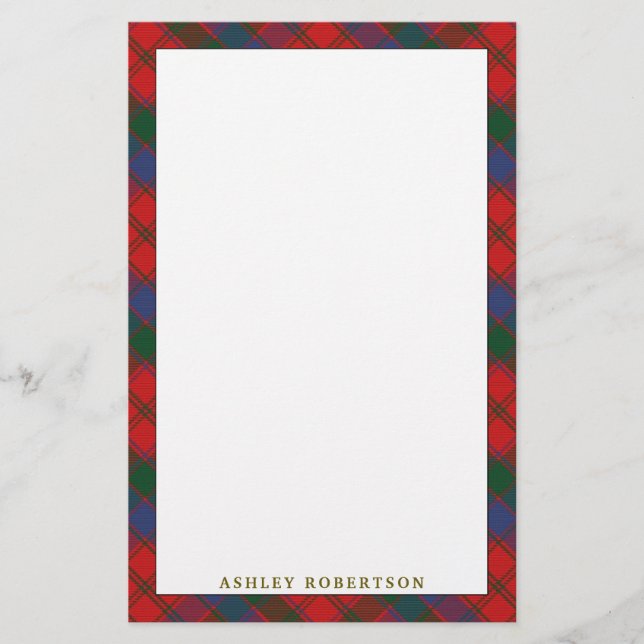Elegant pläd för klanRobertson Tartan Brevpapper (Framsida)