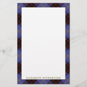 Elegant pläd för klanRutherfordTartan Brevpapper