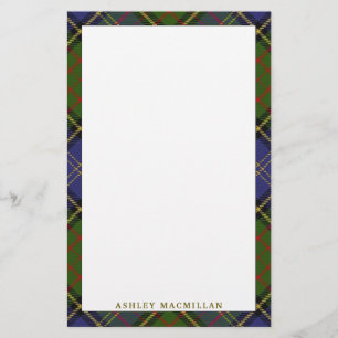 Elegant pläd för Tartan för klanMacMillan jakt Brevpapper