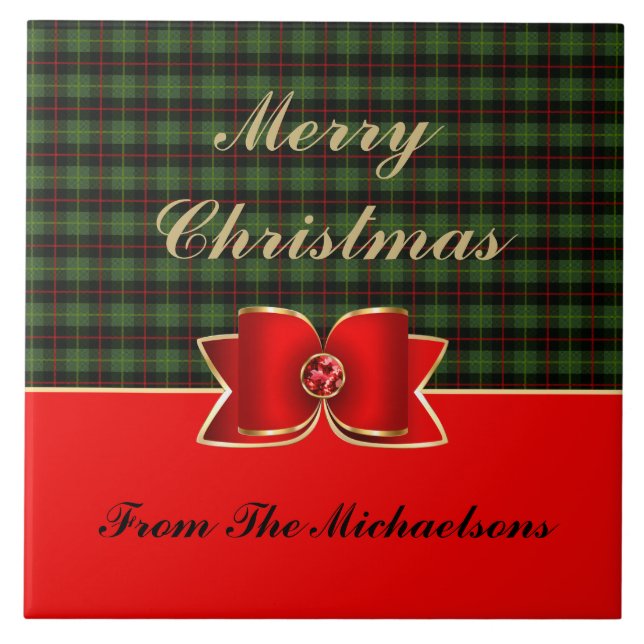 Elegant Plade och judelbin med Namn Kakelplatta (Framsidan)