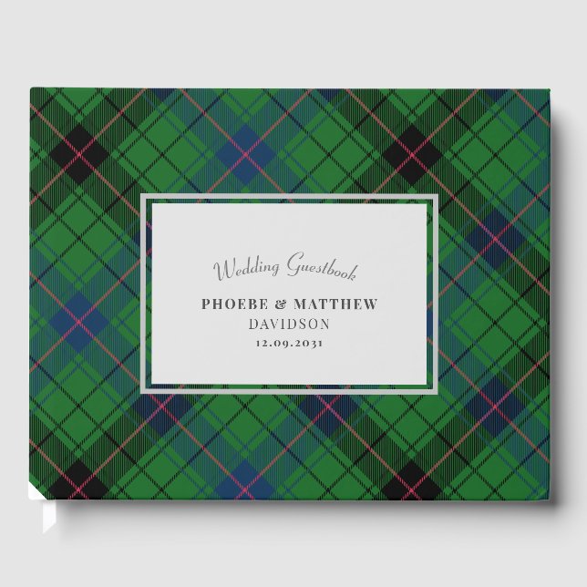 Elegant Plaid Davidson-ruta Rustic Tartan Gästböcker (Framsida)