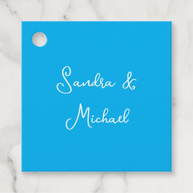 Elegant Plain Azure Blue Personlig Anpassningsbar Gåvor Etiketter (Framsida)