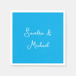 Elegant Plain Azure Blue Personlig Anpassningsbar Pappersservett