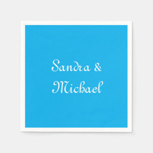 Elegant Plain Azure Blue Personlig Anpassningsbar Pappersservett