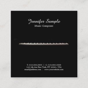 Elegant Plain Music Composer Teacher Fyrkantigt Visitkort