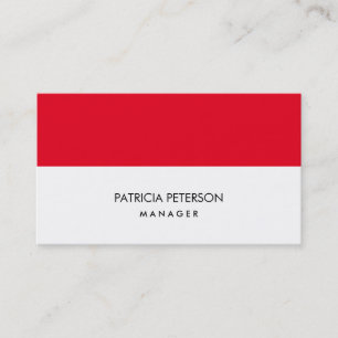 Elegant Plain Red White Rand Professionell Visitkort