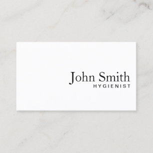 Elegant Plain White Minimalist Hygienist Dental Visitkort