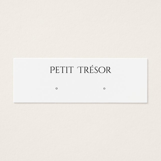 Elegant Plain White Stud Earring Visning Litet Visitkort (Framsidan)