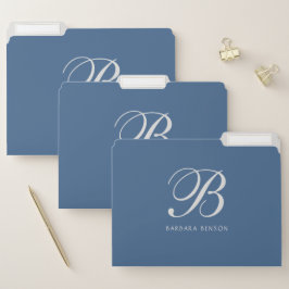 Elegant Platinum Monogram & Namn, Denim Blue